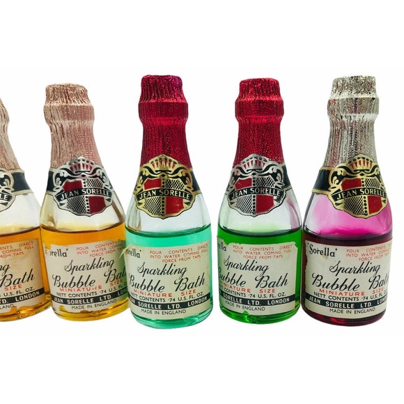 JEAN SORELLA bubble bath set 6 bottles vintage - Picture 8 of 8